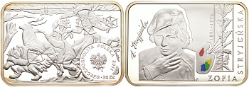 Польша 20 злотых 2011 MW, серия художники Польши, София Стриенская (1891-1976), цветная эмаль KM 765 серебро PROOF 1069-2-43