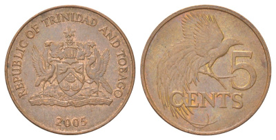 Тринидад и Тобаго 5 центов 2005 KM 30 бронза 4627-1032