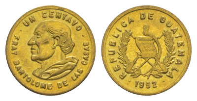 Гватемала 1 сентаво 1992 KM 275 латунь UNC 4644-256