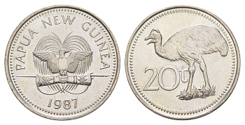 Папуа - Новая Гвинея 20 тойя 1987 KM 5 медно-никель UNC 4654-412