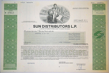 США, SUN DISTRIBUTORS L.P. 1000 АКЦИЙ 1992 бумага 8805-70-1