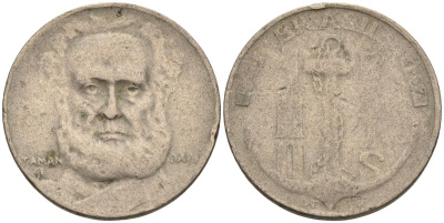 Бразилия 100 рейс 1937 Маркиз Тамандаре KM 536 медно-никель 4115-547