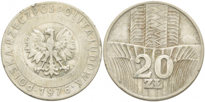 Польша 20 злотых 1976 MW KM 67 медно-никель 4403-834
