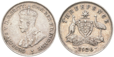 Австралия 3 пенса 1926 Георг V (1910-1936) KM 24 серебро 4621-1134