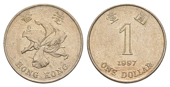 Гонконг 1 доллар 1997 KM 69a медно-никель 4523-917