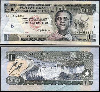 Эфиопия 1 быр 1998/2006 Pick 46 d бумага 7221-31-1-1