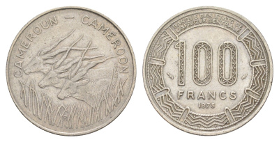 Камерун 100 франков 1975 KM 17 никель 4654-436