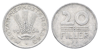 Венгрия 20 филлеров 1964 BP KM 550 алюминий 4665-1055