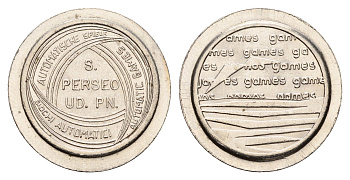 Италия жетон для равлечений Луиджи, диаметр 24 мм, вес 5,5 гр нержавеющая сталь 4670-836