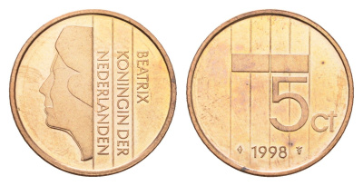 Нидерланды 5 центов 1998 Беатрикс (1980-2013) KM 202 бронза UNC 4684-1239