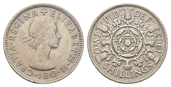 Великобритания 2 шиллинга (флорин) 1963 Елизавета II (1952-2022) KM 906, Spink 4146 медно-никель 4663-321