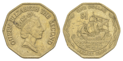 Белиз 1 доллар 2000 KM 99 никель латунь 4646-221