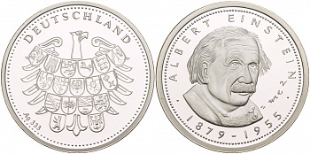 ФРГ МЕДАЛЬ ND АЛЬБЕРТ ЭЙНШТЕЙН серебро PROOF 1087-7-41