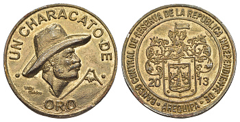 Чаракато (Перу) 1 золотой харакато 2013 томпак 1082-4-43