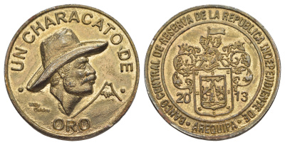 Чаракато (Перу) 1 золотой харакато 2013 томпак 1082-4-43