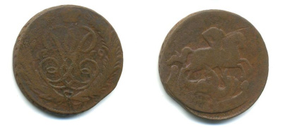 РОССИЯ 1 КОПЕЙКА 1759 медь 61-627