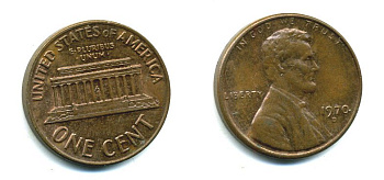 США 1 ЦЕНТ 1970 D, ЛИНКОЛЬН KM 201 медь-цинк 76-215