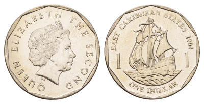 Восточные Организация Восточно-карибских государств (Восточный Карибы) 1 доллар 2004 KM 39 медно-никель UNC 27-1123