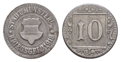 Мюнстер 10 пфеннигов 1918 Funck 350.3A, Men18 22668.1 железо 4659-314