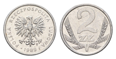 Польша 2 злотых 1989 Y 80.3 алюминий UNC 4674-643