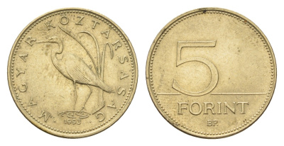 Венгрия 5 форинтов 1993 KM 694 никель латунь 54-858