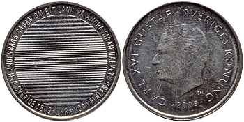Швеция 1 крона 2009 Карл XVI Густав (1973- ) KM 894 медно-никель 84-255