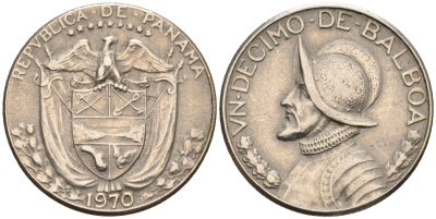 Панама 1/10 бальбоа 1970 KM 10 медь плакированная медно-никелем 4580-213