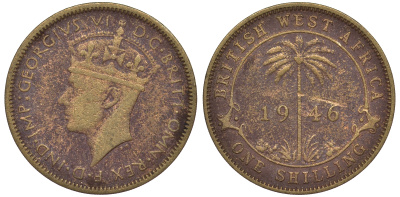 Британская Западная Африка 1 шиллинг 1946 Георг VI KM 23 никель латунь 25-1543
