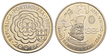 Португалия 200 эскудо 1997 400 лет со дня смерти Хосе де Анчьета KM 699 медно-никель UNC 4677-233