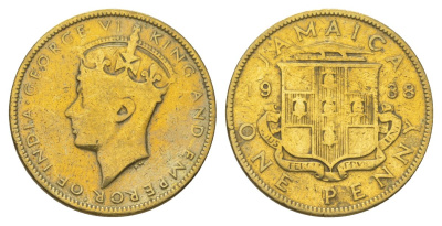 Ямайка 1 пенни 1938 KM 32 никель латунь 4628-424