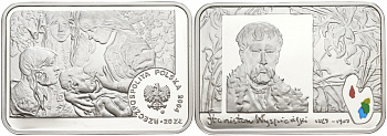 Польша 20 злотых 2004 Польские художники XIX-XX вв. Станислав Выспяньский, цветная эмаль KM 513 серебро PROOF 1090-3-11