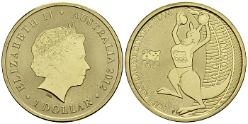 Австралия 1 доллар 2012 австралийская Олимпийская команда 8 августа 2008, на олимпиаде в Пекине, кенгуру боксёр KM 1784 алюминиевая бронза UNC M42-17