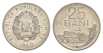 Румыния 25 бань (бани) 1960 KM 88 сталь плакировнная никелем 4636-364