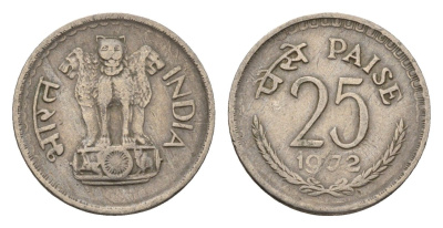 Индия 25 центов 1972 KM 49.1 медно-никель 4602-1235