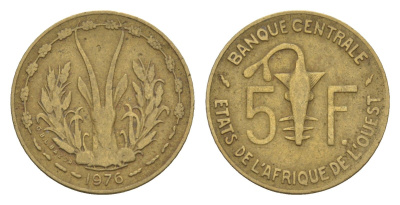 Западная Африка (BCEAO) 5 франков 1976 KM 2a медь алюминий никель 4655-769