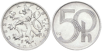 Чехия 50 геллеров 2001 KM 3 алюминий aUNC 192-624