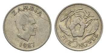 Замбия 5 нгве 1987 KM 11 медно-никель 4627-141
