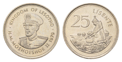 Лесото 25 лисенте 1979 KM 20 медно-никель UNC 4674-1238