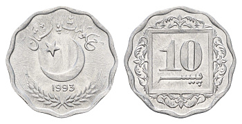 Пакистан 10 пайс 1993 KM 53 алюминий UNC 4380-1263