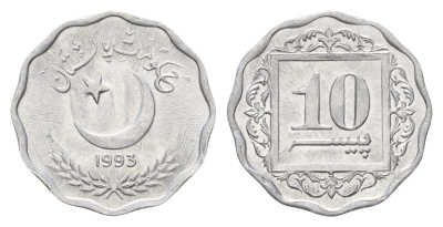 Пакистан 10 пайс 1993 KM 53 алюминий UNC 4380-1263