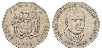 Ямайка 50 центов 1975 Маркус Гаврей (1887-1940) KM 65 медно-никель 4661-1123