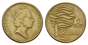 Австралия 1 доллар 1993 Landcare Australia — организация по защите окружающей среды KM 208 алюминиевая бронза 190-323