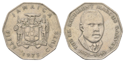 Ямайка 50 центов 1975 Маркус Гаврей (1887-1940) KM 65 медно-никель 4661-1123