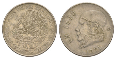 Мексика 1 песо 1971 Хосе Мария Морелос KM 460 медно-никель 4646-334