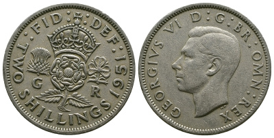 Великобритания 2 шиллинга (флорин) 1951 Георг VI (1936-1952) KM 878, Spink 4107 медно-никель 4607-726
