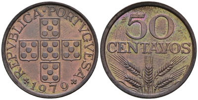 Португалия 50 сентаво 1979 KM 596 бронза 4148-413