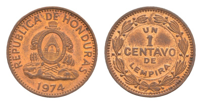 Гондурас 1 сентаво 1974 KM 77a сталь плакированная медью UNC 4649-763