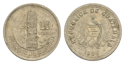 Гватемала 10 сентаво 1995 KM 277 медно-никель 4644-557