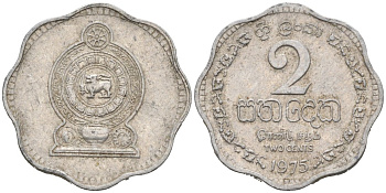 Шри-Ланка 2 цента 1975 KM 138 алюминий 176-648