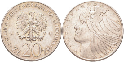 Польша 20 злотых 1975 Международный год женщины Y 75 медно-никель 4122-1027